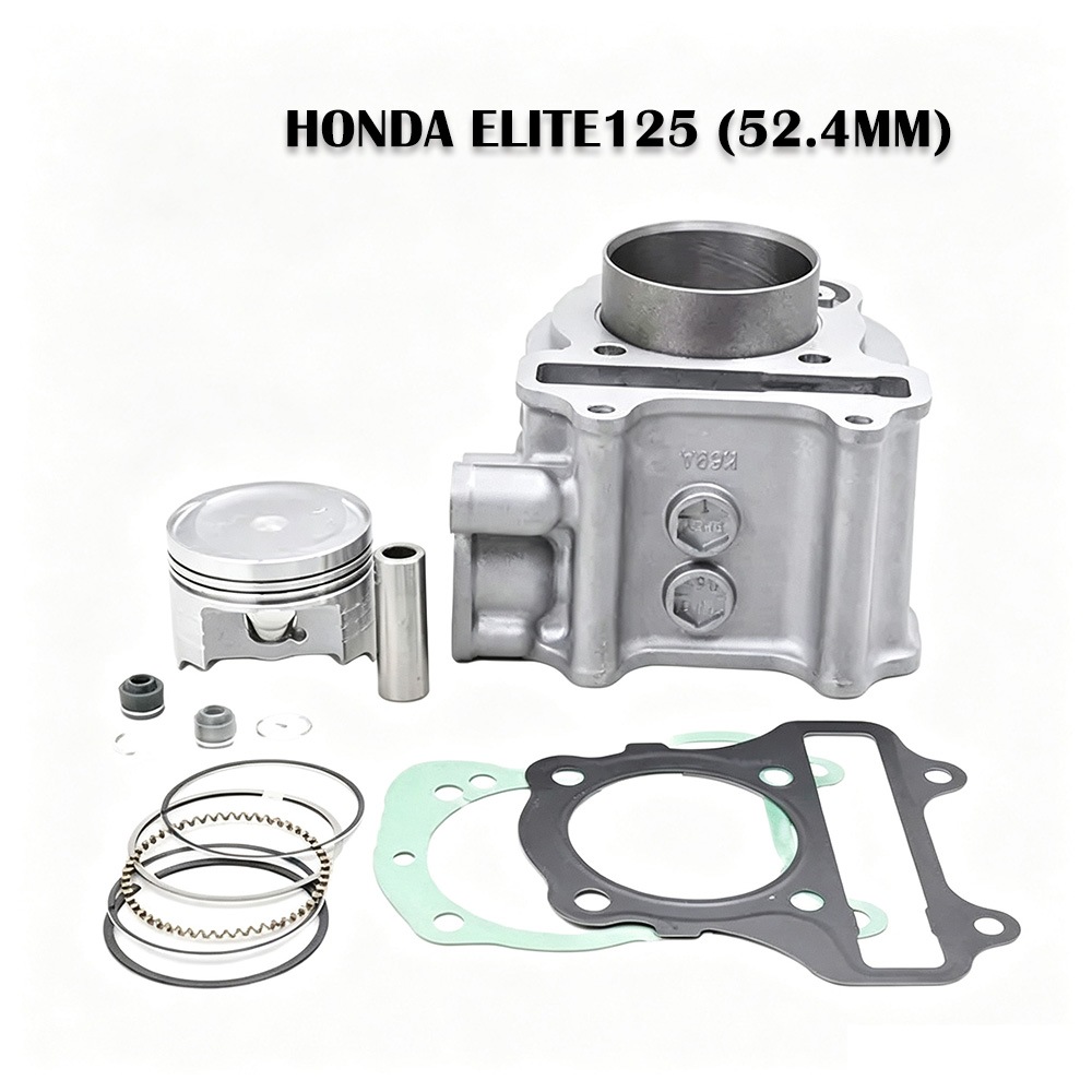 Motorcycle Engine Kit - オートバイエンジン部品 52.4MM シリンダーピストンリングガスケットキット ホンダ Elite125 RX
